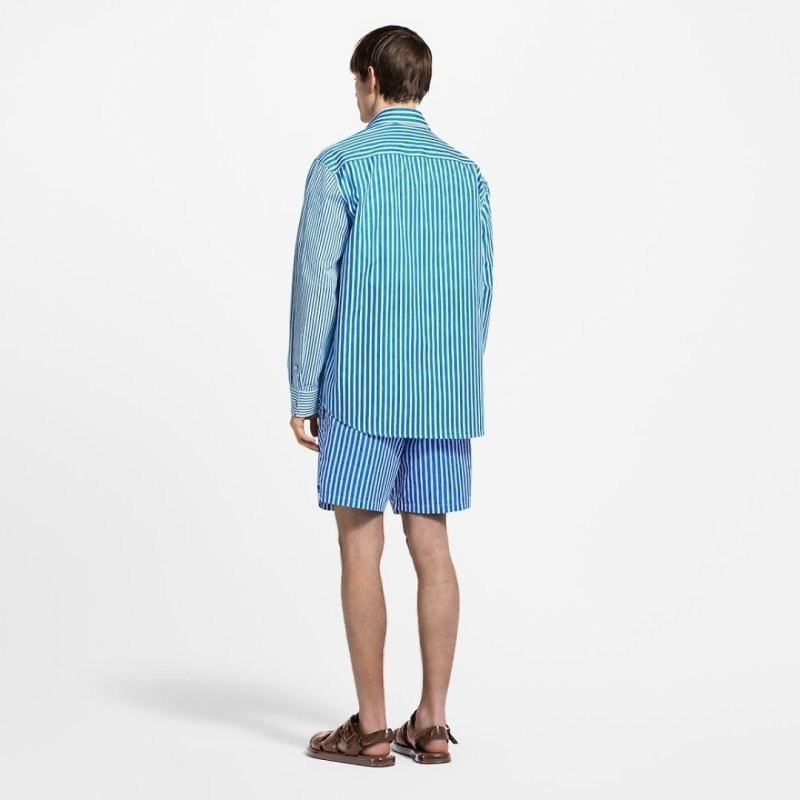 Blue Striped Shorts view