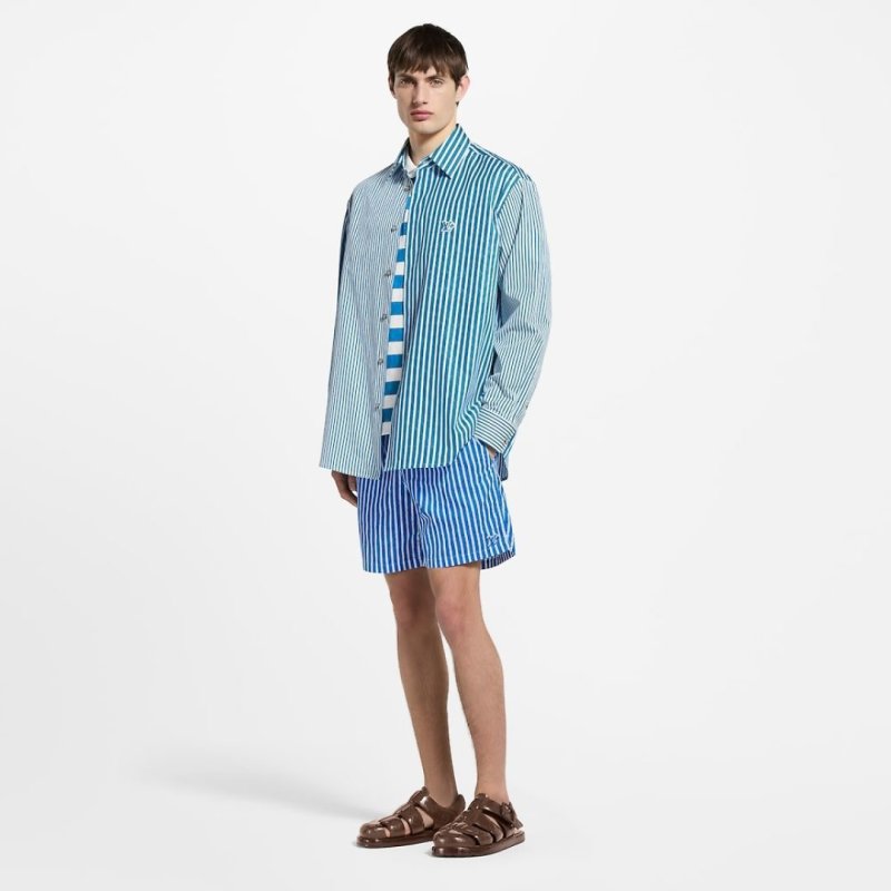 Blue Striped Shorts view
