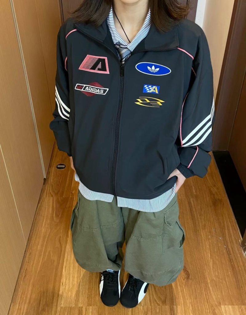 Adidas Black Multi-Logo Track Jacket