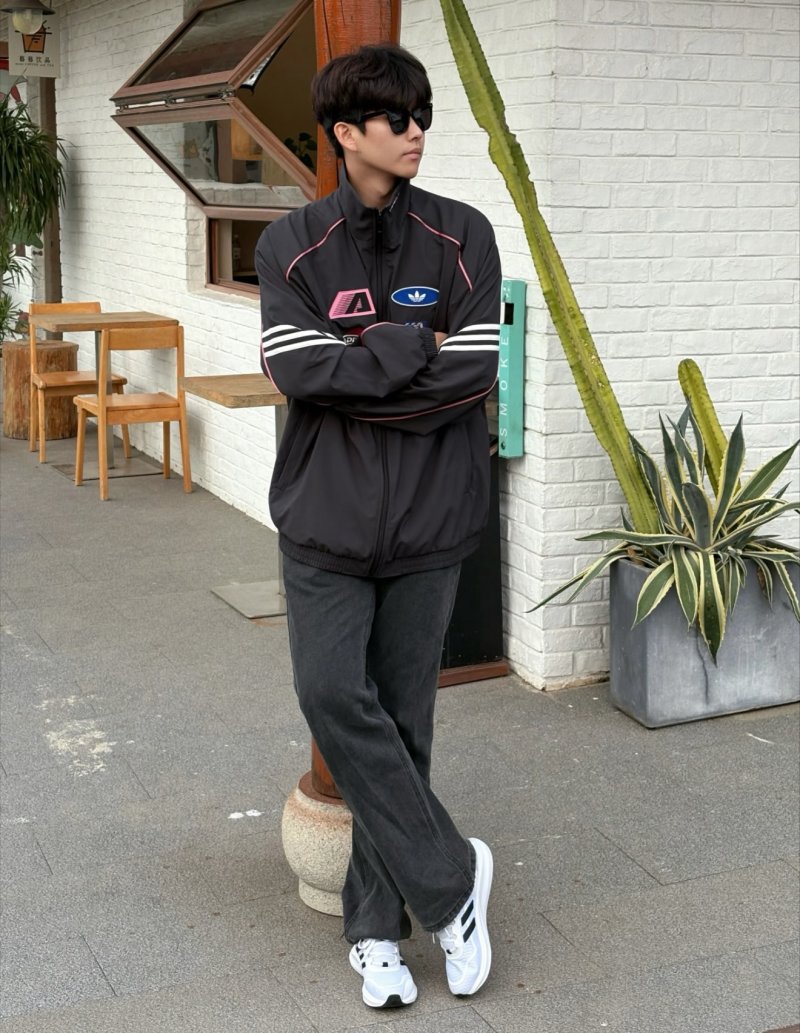 Adidas Black Multi-Logo Track Jacket view