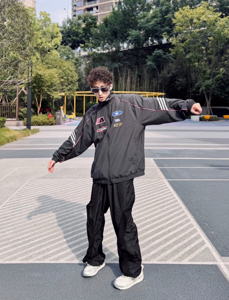 Adidas Black Multi-Logo Track Jacket view