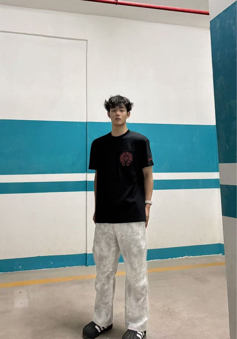 Chrome Hearts Black T-Shirt with Red Horseshoe Logo view