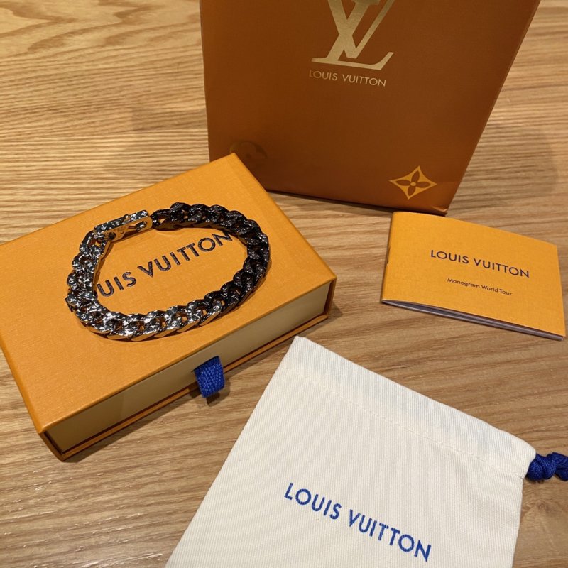 Louis Vuitton Two-Tone Cuban Chain Bracelet view