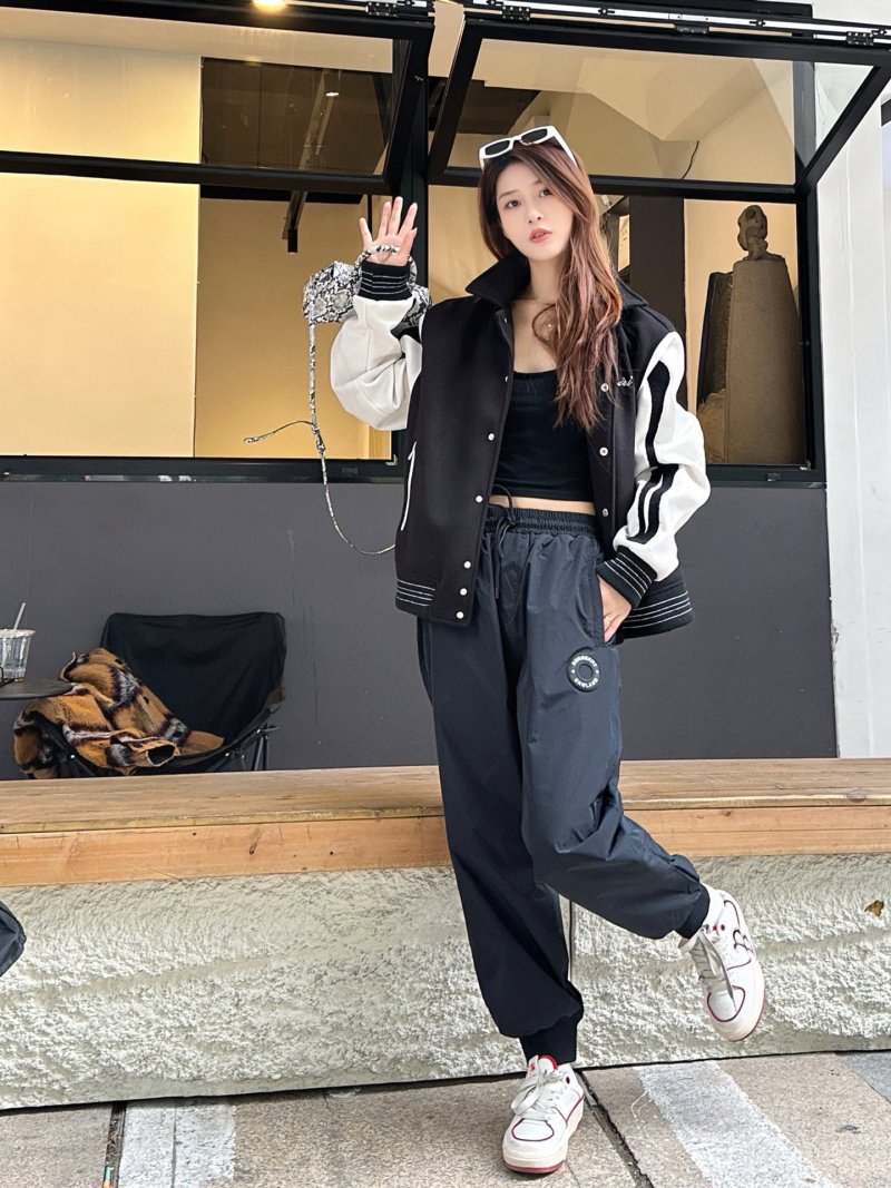 Navy Cropped Nylon Cargo Pants with Embroidered Logo view