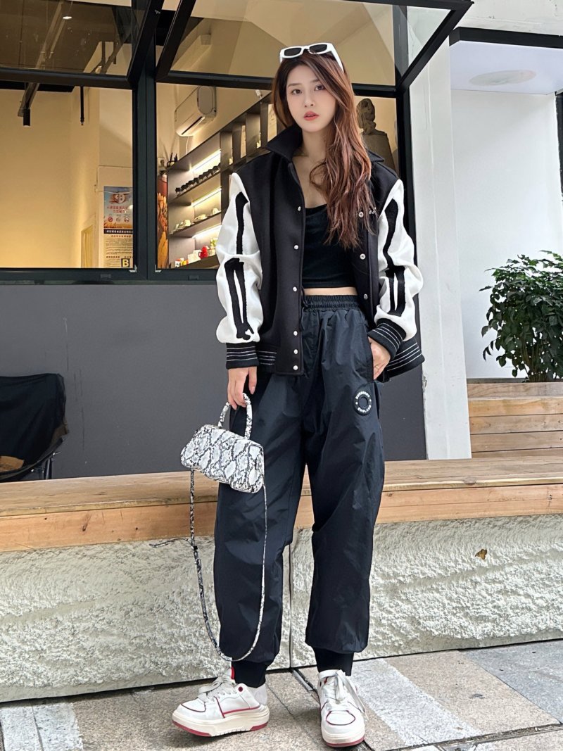 Navy Cropped Nylon Cargo Pants with Embroidered Logo view