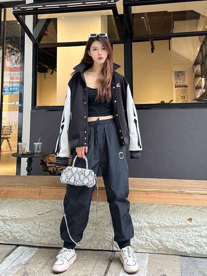 Navy Cropped Nylon Cargo Pants with Embroidered Logo view