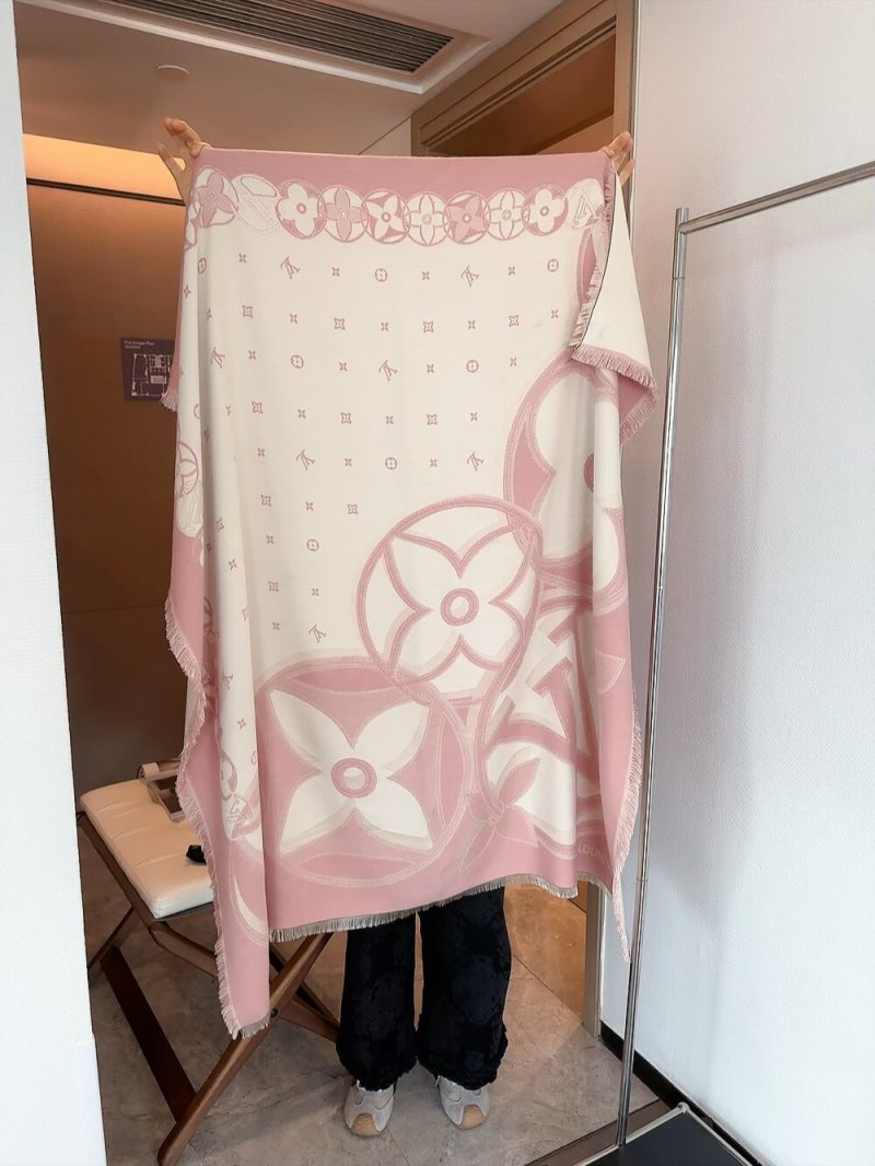 Louis Vuitton Monogram Border Square Scarf Pink 140x140cm view