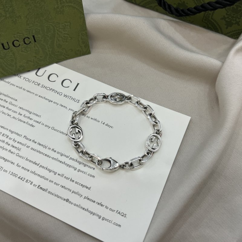 Gucci Double G Interlocking Chain Bracelet Silver