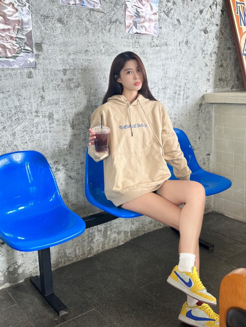 Beige Logo Pullover Hoodie view