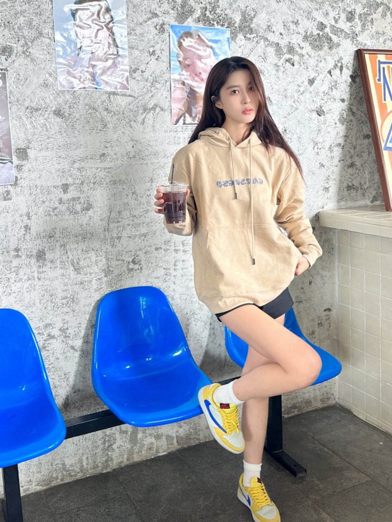 Beige Logo Pullover Hoodie view