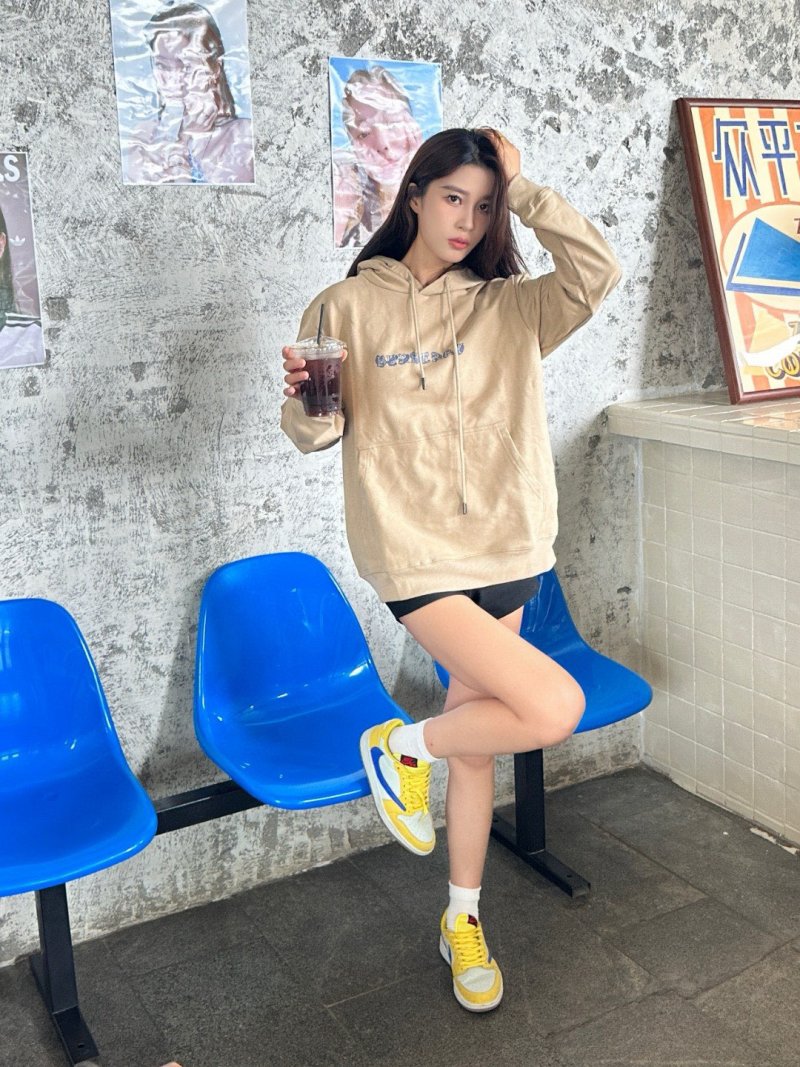 Beige Logo Pullover Hoodie view