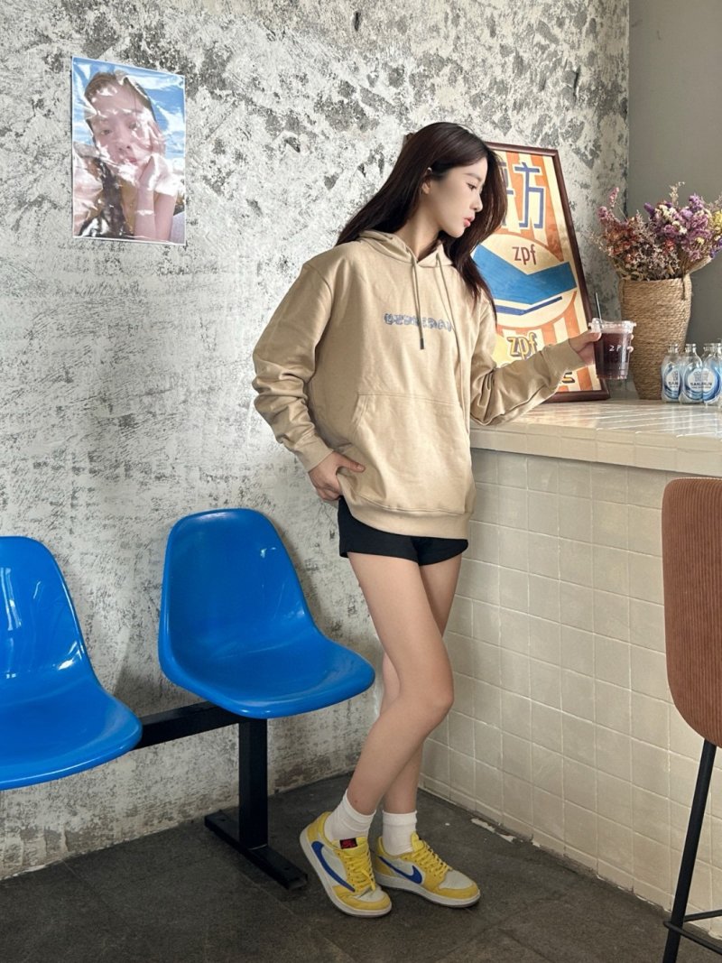 Beige Logo Pullover Hoodie view