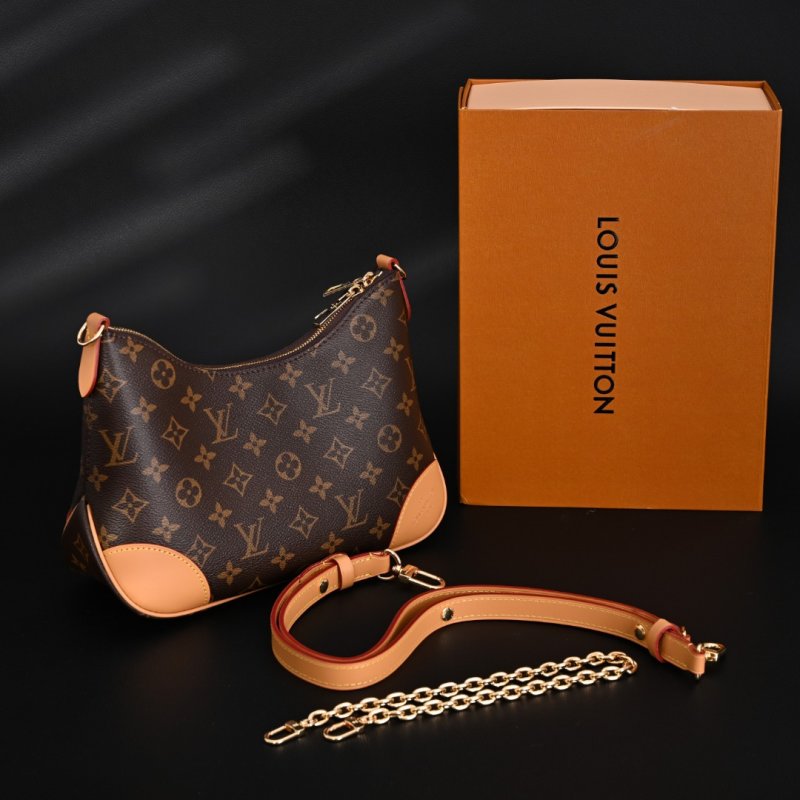 Louis Vuitton Boulogne Monogram Canvas Shoulder Bag Tan