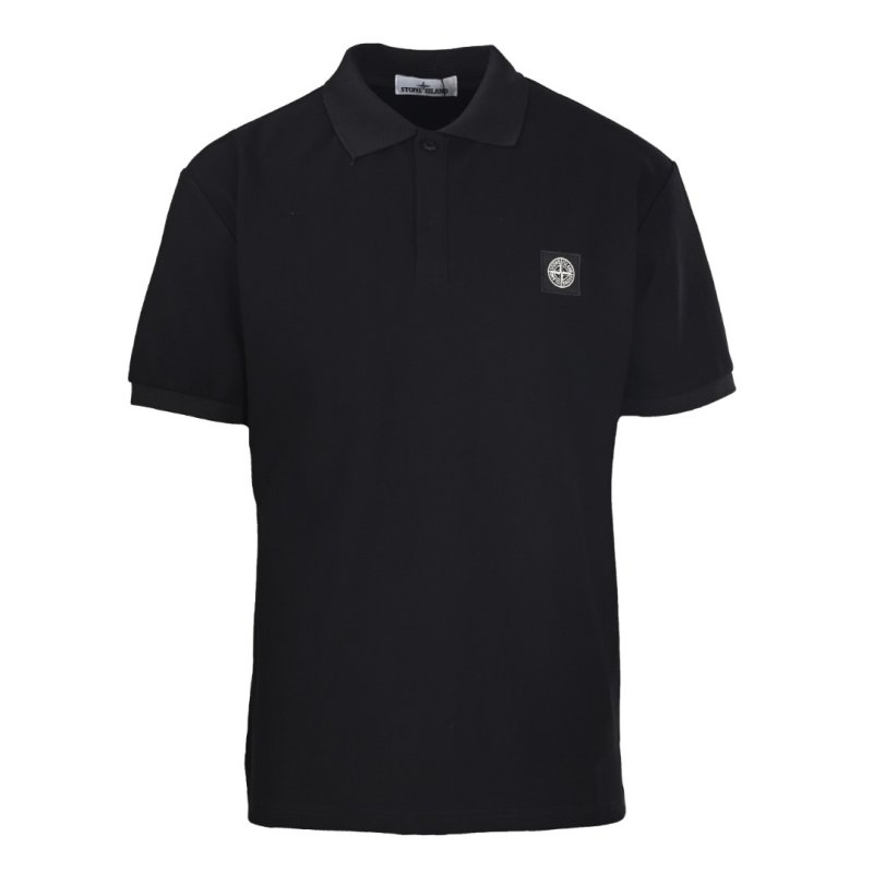 Stone Island Black Short-Sleeve Polo Shirt view
