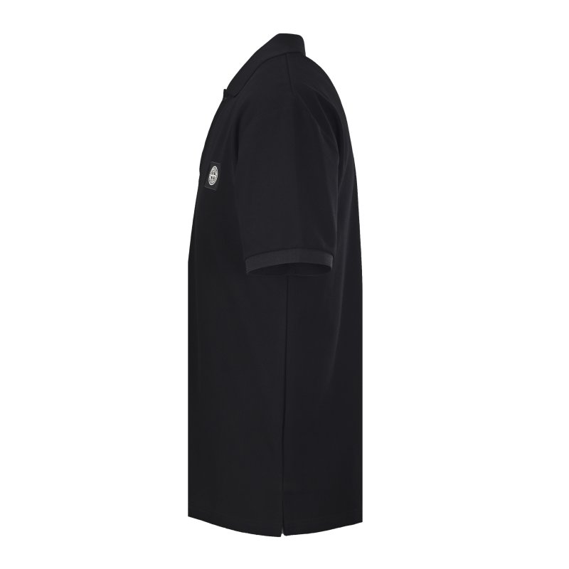 Stone Island Black Short-Sleeve Polo Shirt view