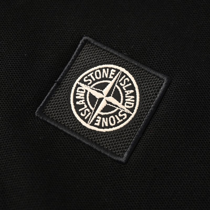 Stone Island Black Short-Sleeve Polo Shirt view