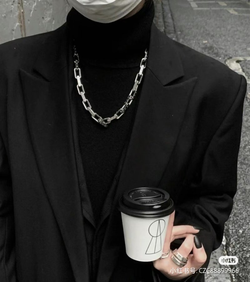 Louis Vuitton Bamboo Segmented Silver Chain Necklace view