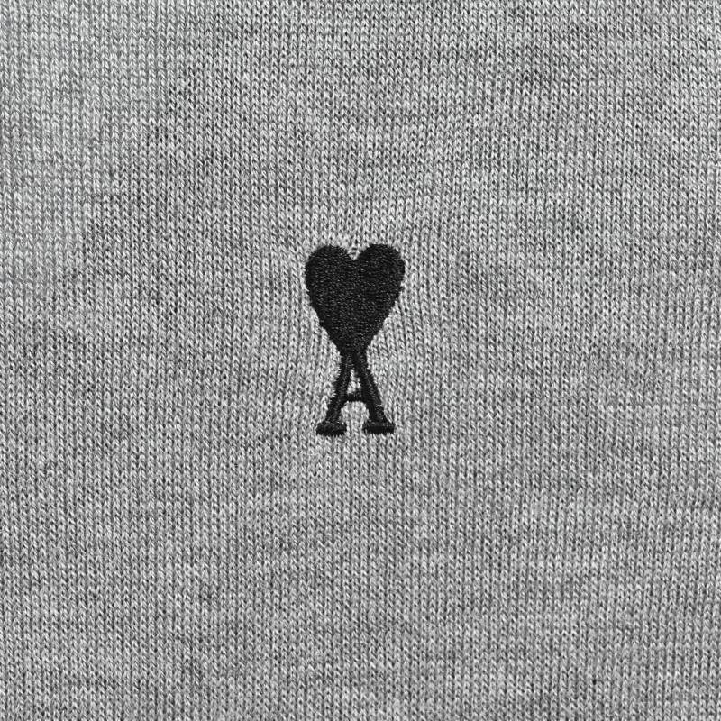 Ami Grey Knit Polo Shirt view