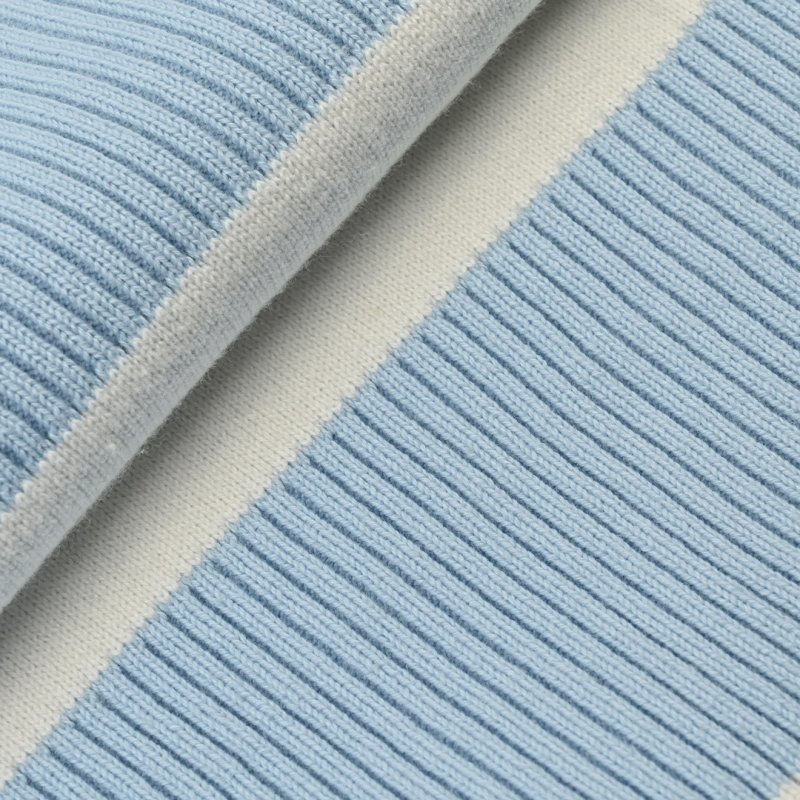 Oversized Knit Crewneck Sweater - Cream/Blue view