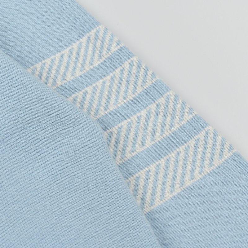Oversized Knit Crewneck Sweater - Cream/Blue view