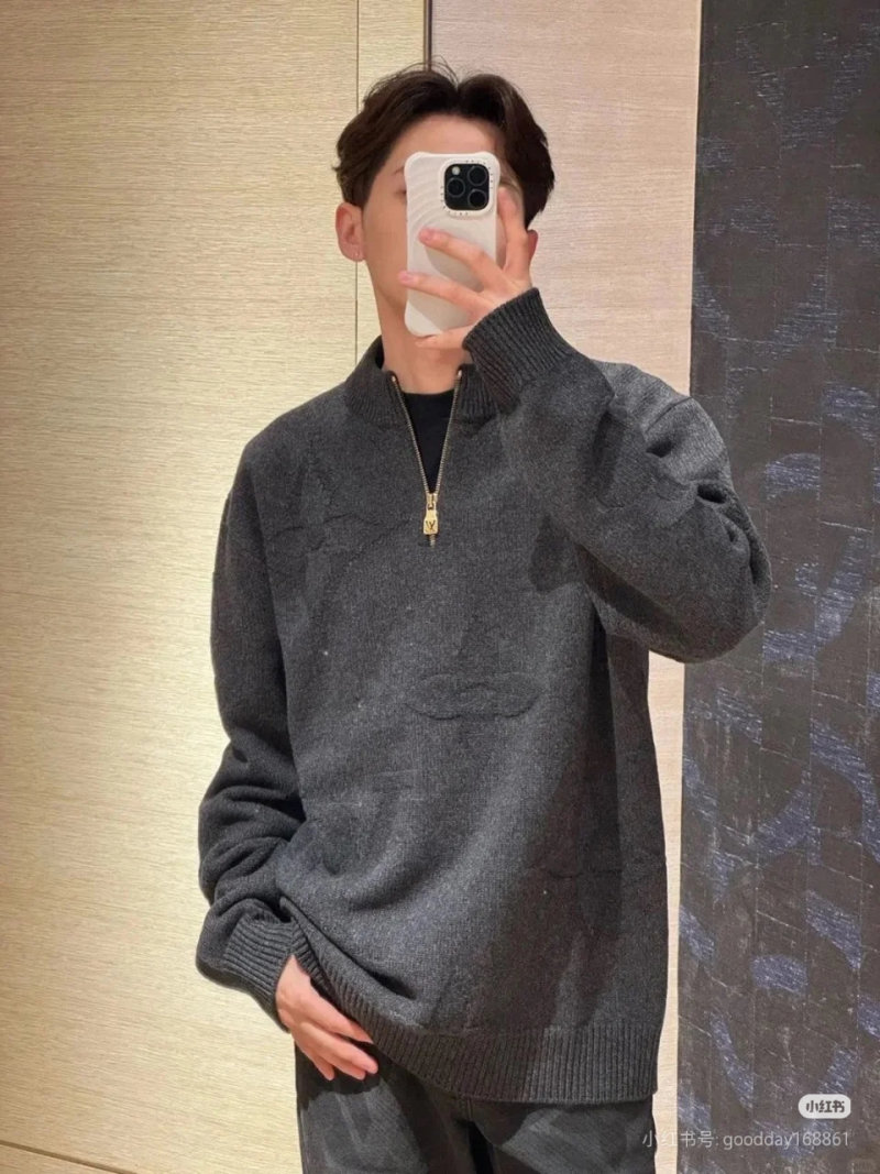 Charcoal Half-Zip Knit Sweater