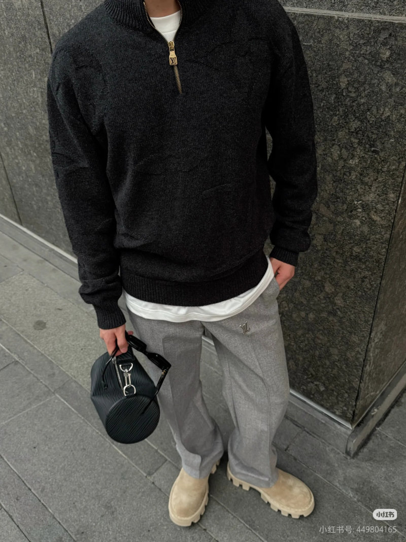 Charcoal Half-Zip Knit Sweater view