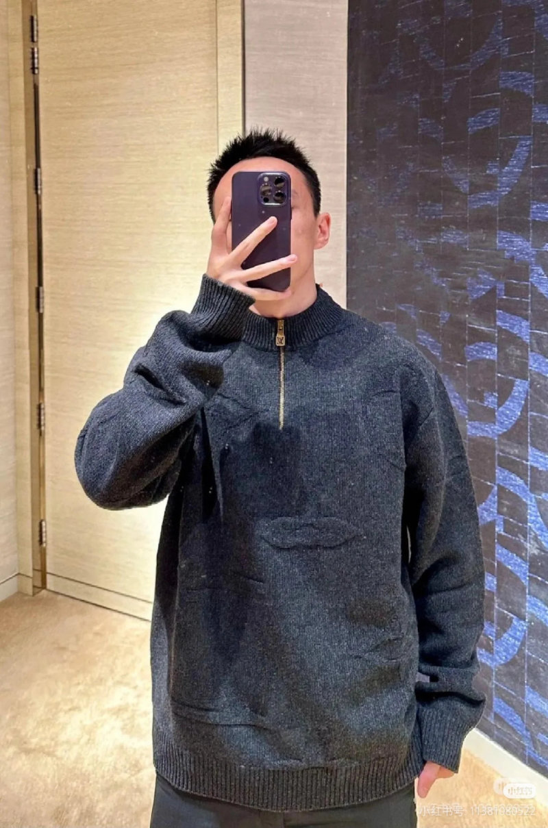 Charcoal Half-Zip Knit Sweater view