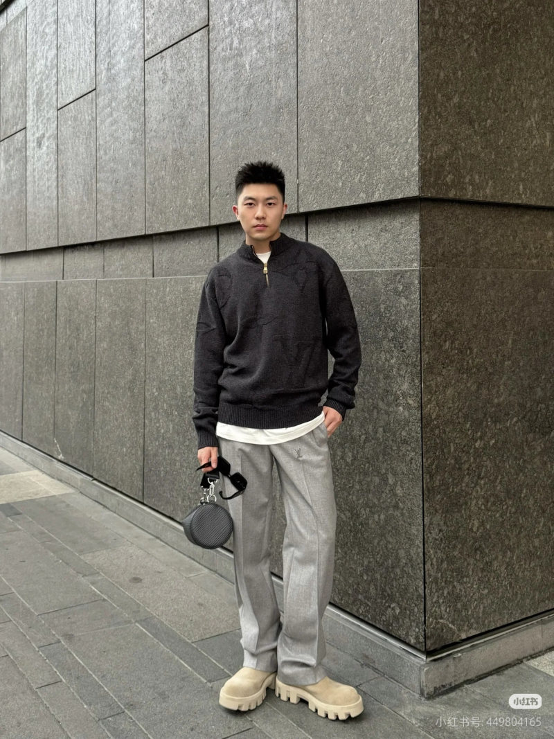 Charcoal Half-Zip Knit Sweater view