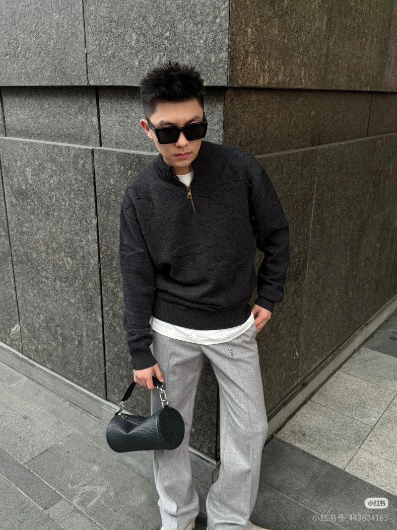 Charcoal Half-Zip Knit Sweater view