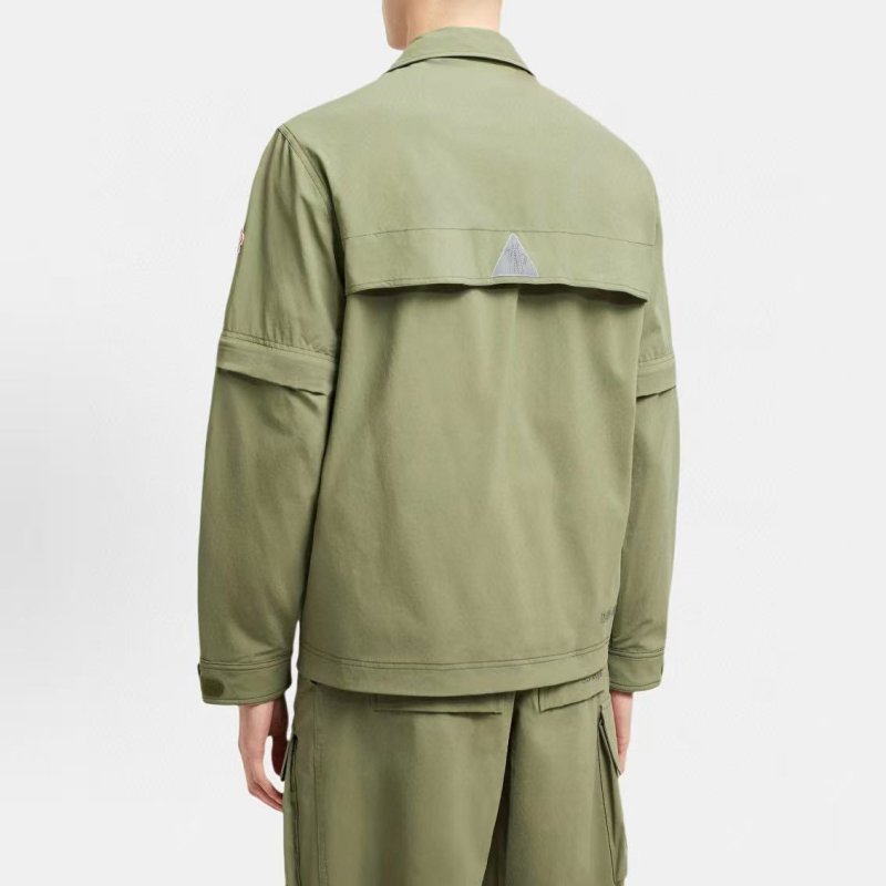 Sage Green Utility Shirt Jacket with Multi-Pocket Design view