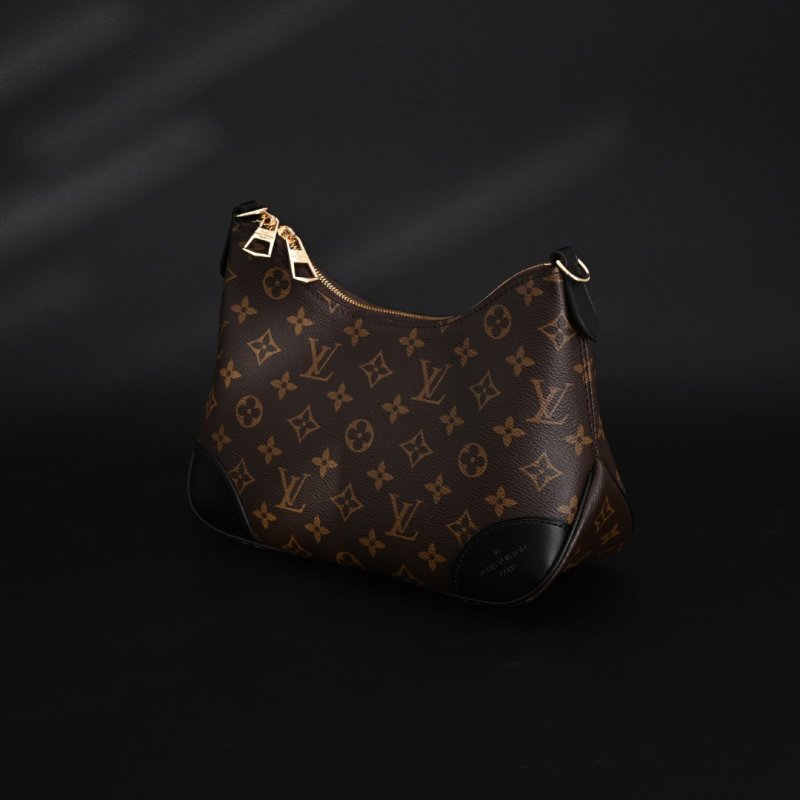 Louis Vuitton Boulogne Monogram Canvas Black Leather Shoulder Bag view