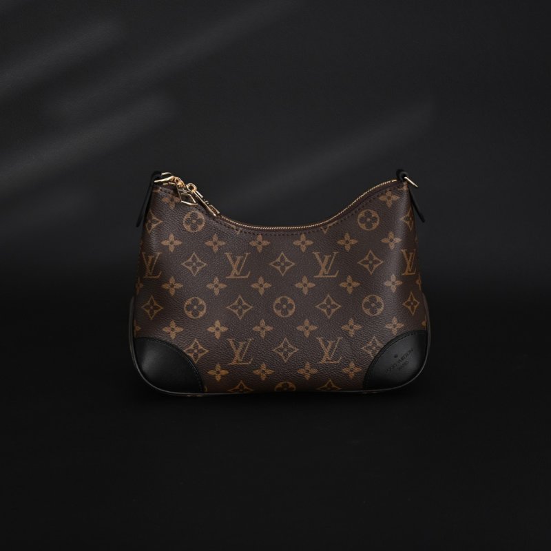 Louis Vuitton Boulogne Monogram Canvas Black Leather Shoulder Bag view