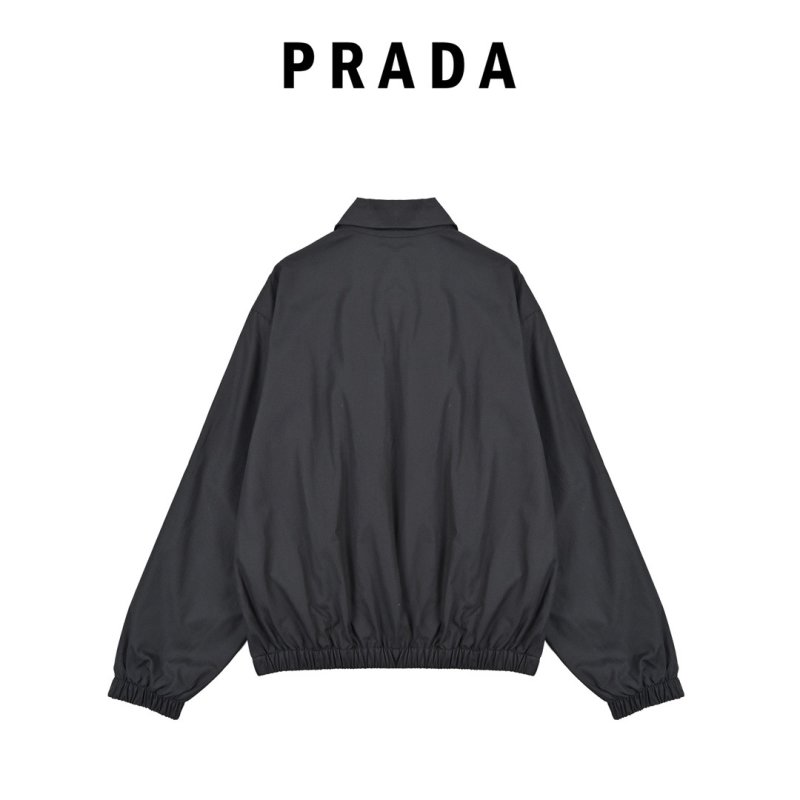 Prada Grey Nylon Zip Harrington Jacket view