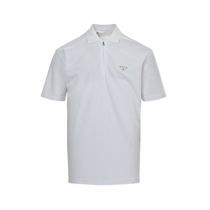 Prada White Short-Sleeve Polo Shirt view