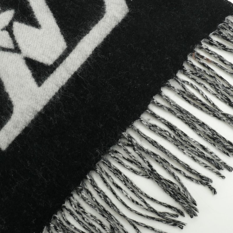 Louis Vuitton LV Logo Wool Cashmere Scarf Black view