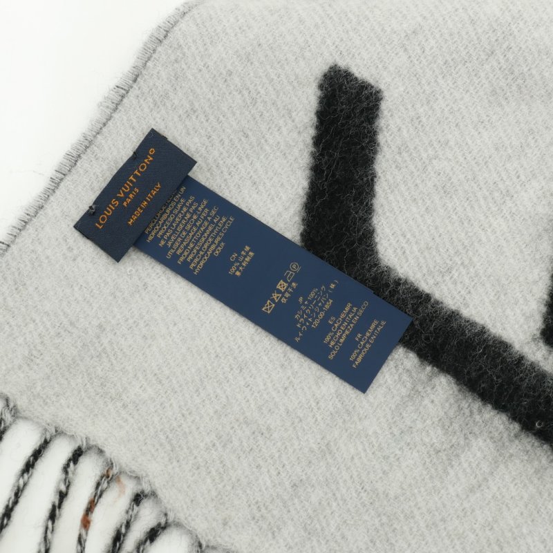 Louis Vuitton LV Logo Wool Cashmere Scarf Black view