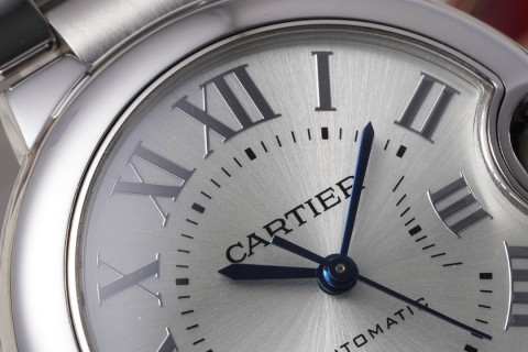 Cartier Ballon Bleu 33mm Steel Watch Roman Dial view 4