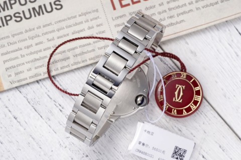Cartier Ballon Bleu 33mm Steel Watch Roman Dial view 9