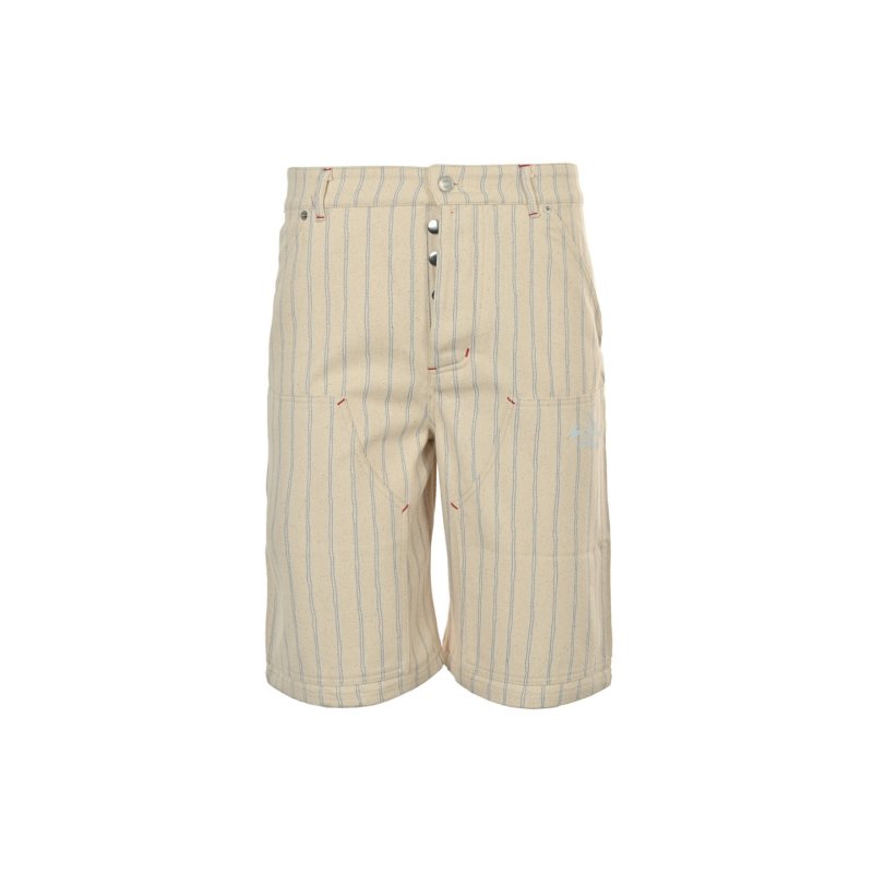White Fitted Shorts with Minimalist Design view