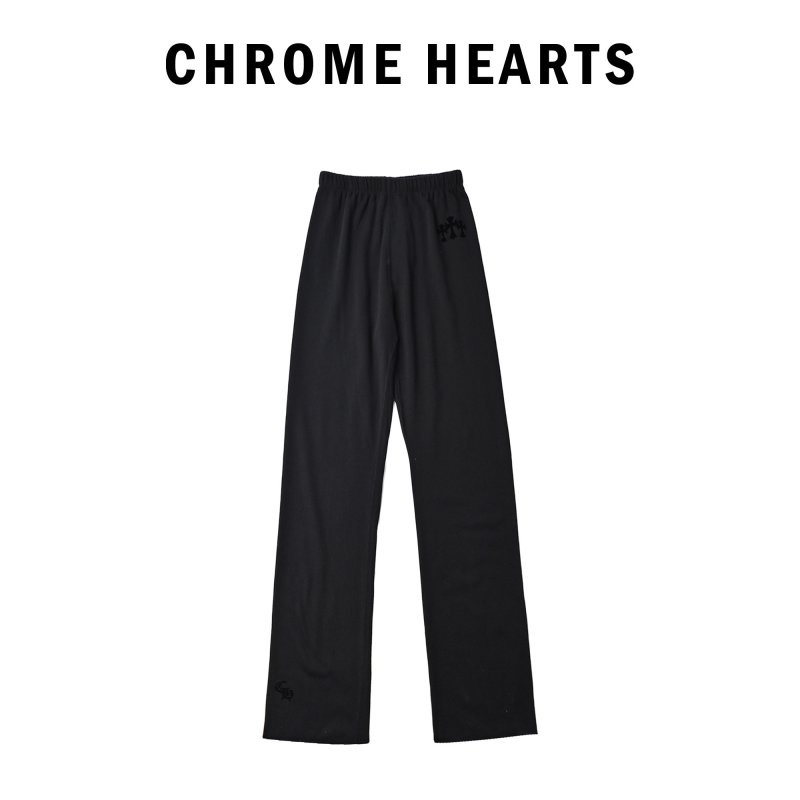 Chrome Hearts Black Wide-Leg Sweatpants with Embroidered Cross view