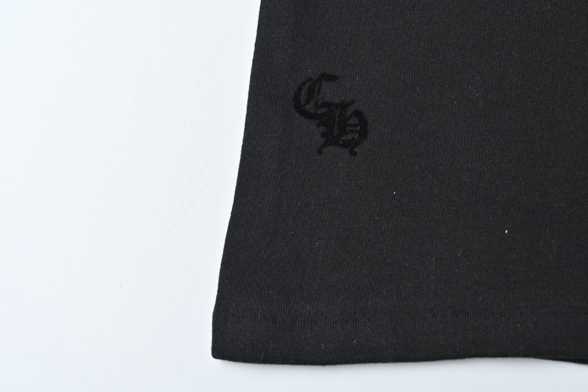 Chrome Hearts Black Wide-Leg Sweatpants with Embroidered Cross view