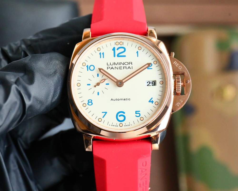 Panerai Luminor Due 42mm Cream Blue Dial Automatic Watch