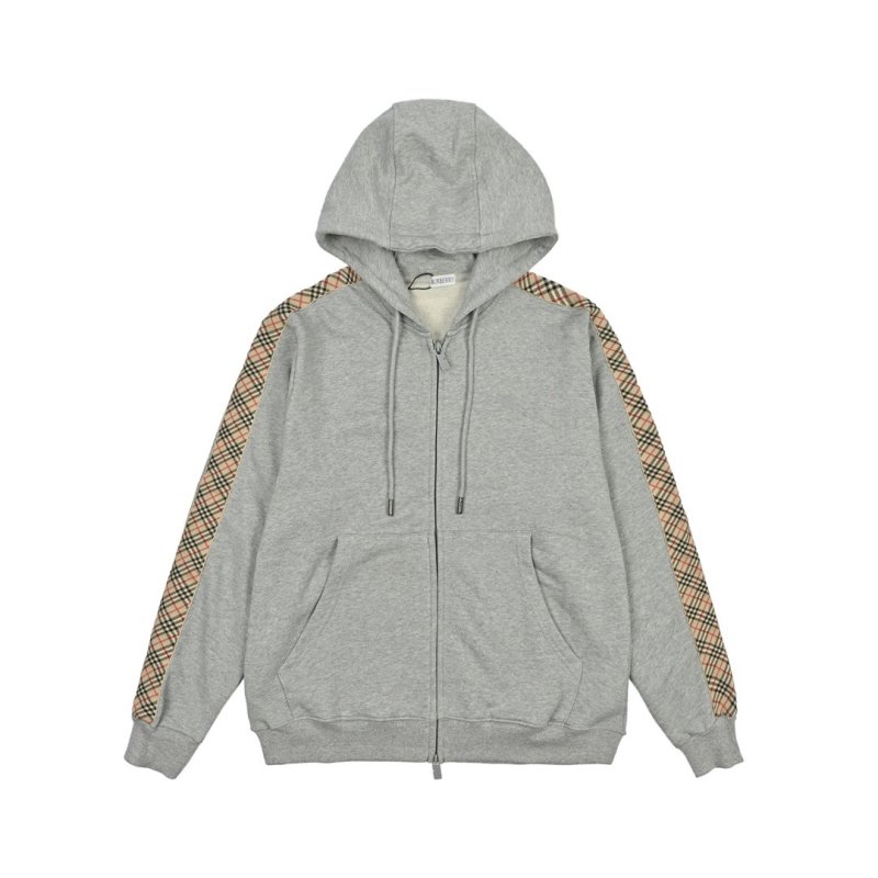 Burberry Check Grey Zip Hoodie view
