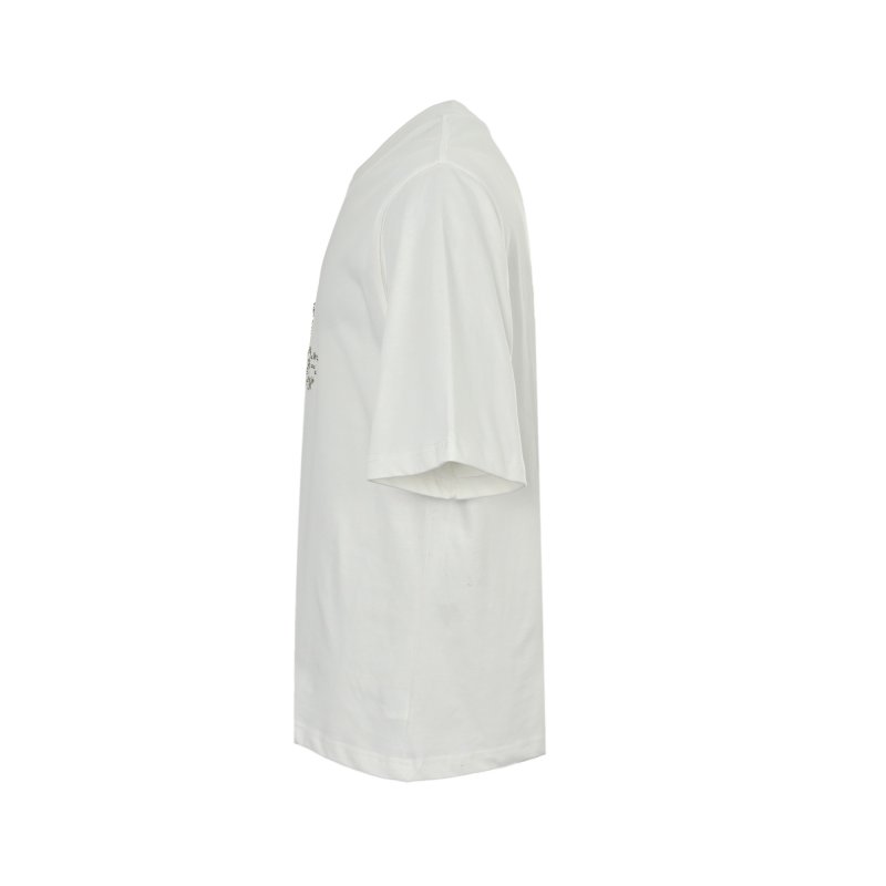 White Oversized T-Shirt with Rhinestone Logo Graphic view