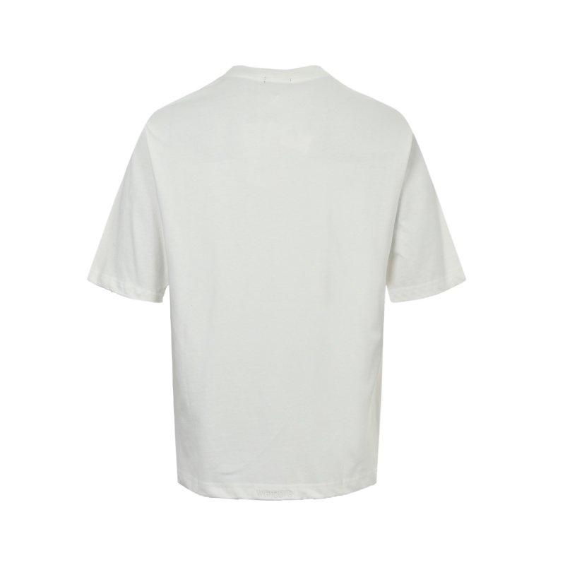 White Oversized T-Shirt with Rhinestone Logo Graphic view