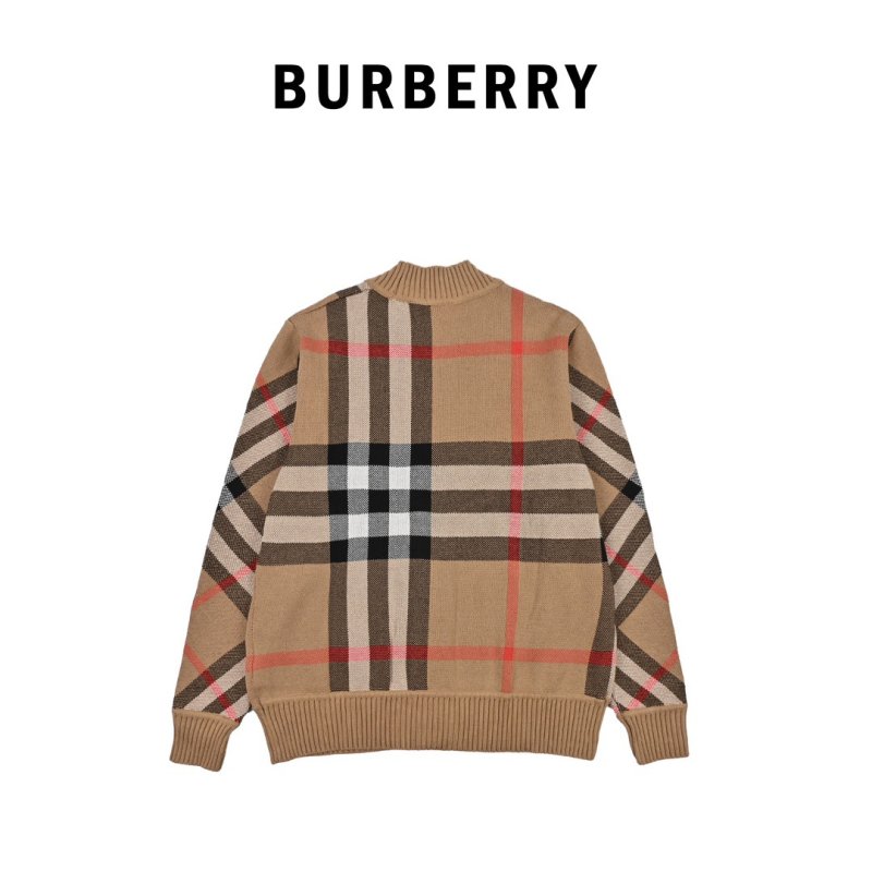 Burberry Check Wool Cardigan - Beige & Black view