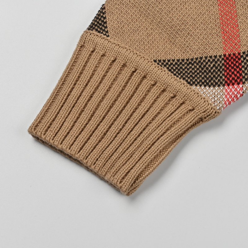 Burberry Check Wool Cardigan - Beige & Black view
