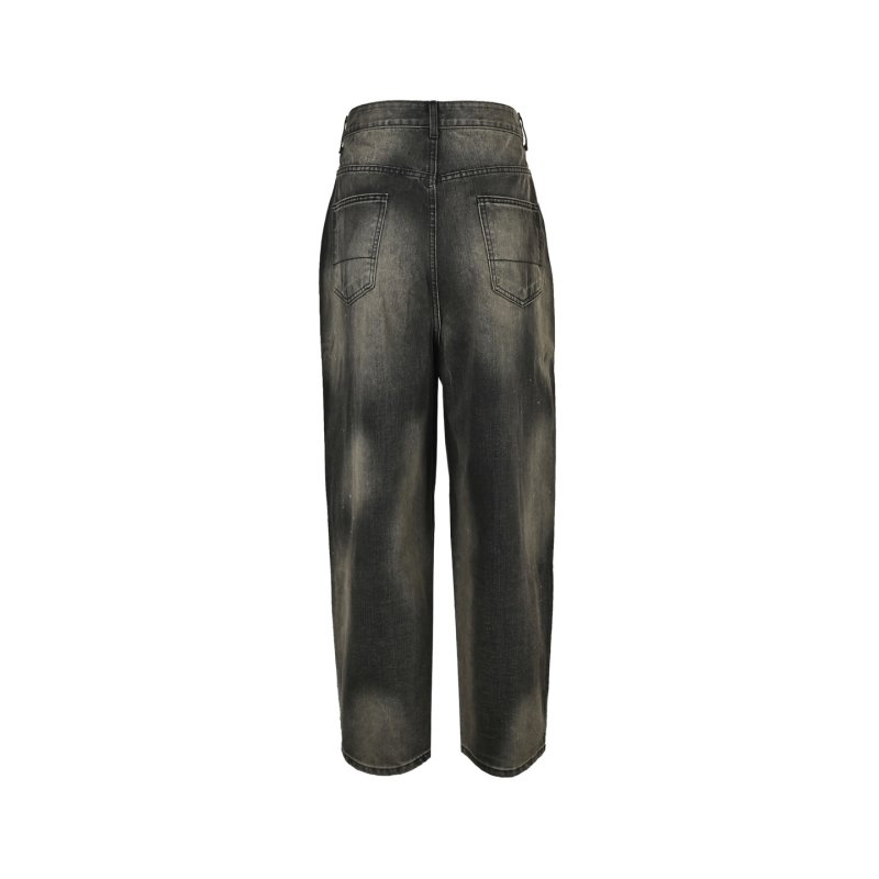 Grey Washed Baggy Fit Denim Jeans view
