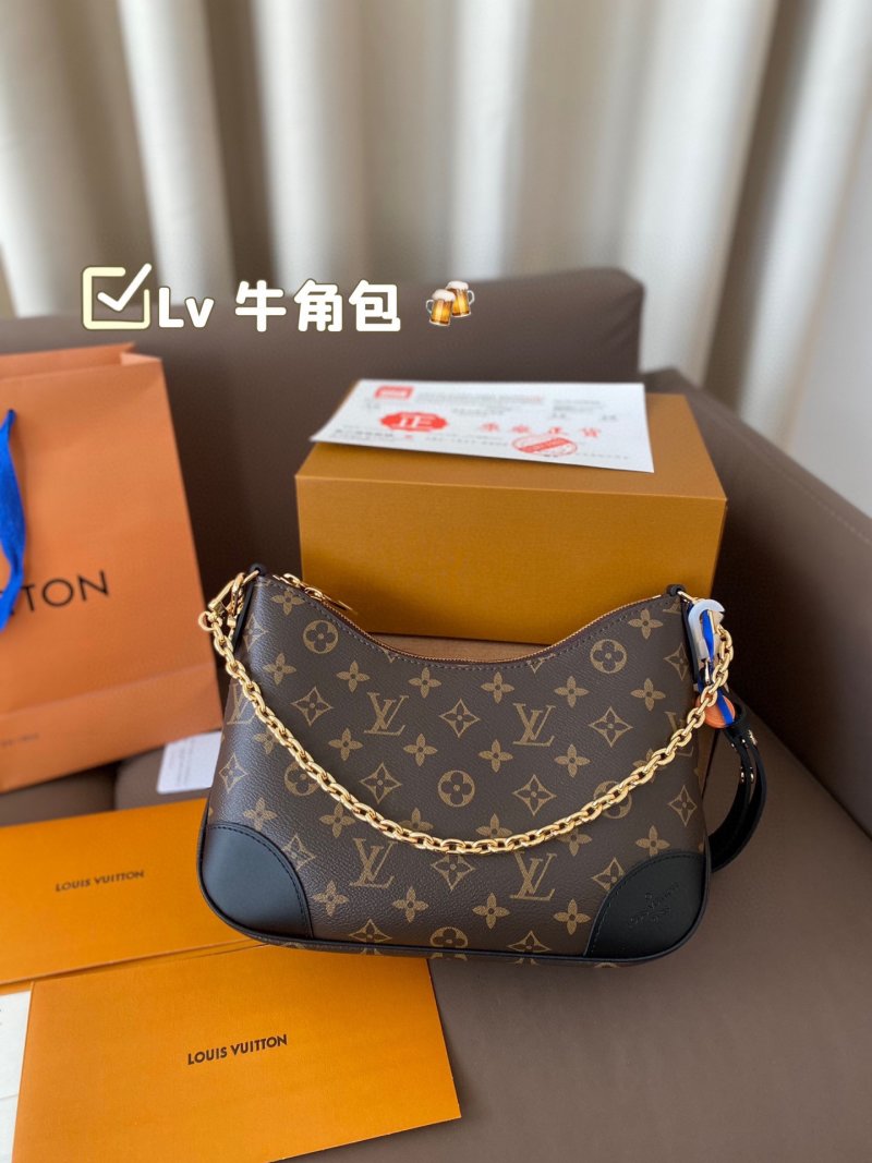 Louis Vuitton Monogram Canvas Shoulder Bag Brown