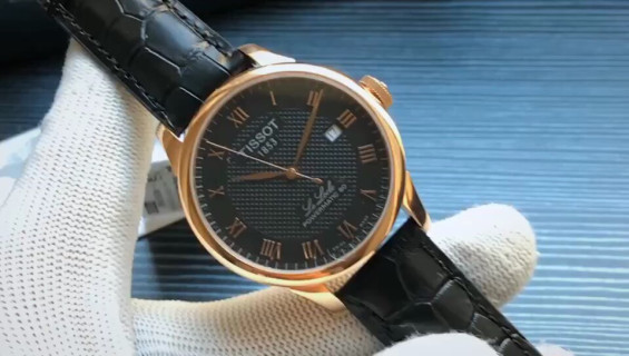 Tissot PRX Black Dial Rose Gold Steel Watch